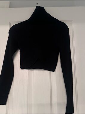 Princess Polly Black Turtleneck Crop Top